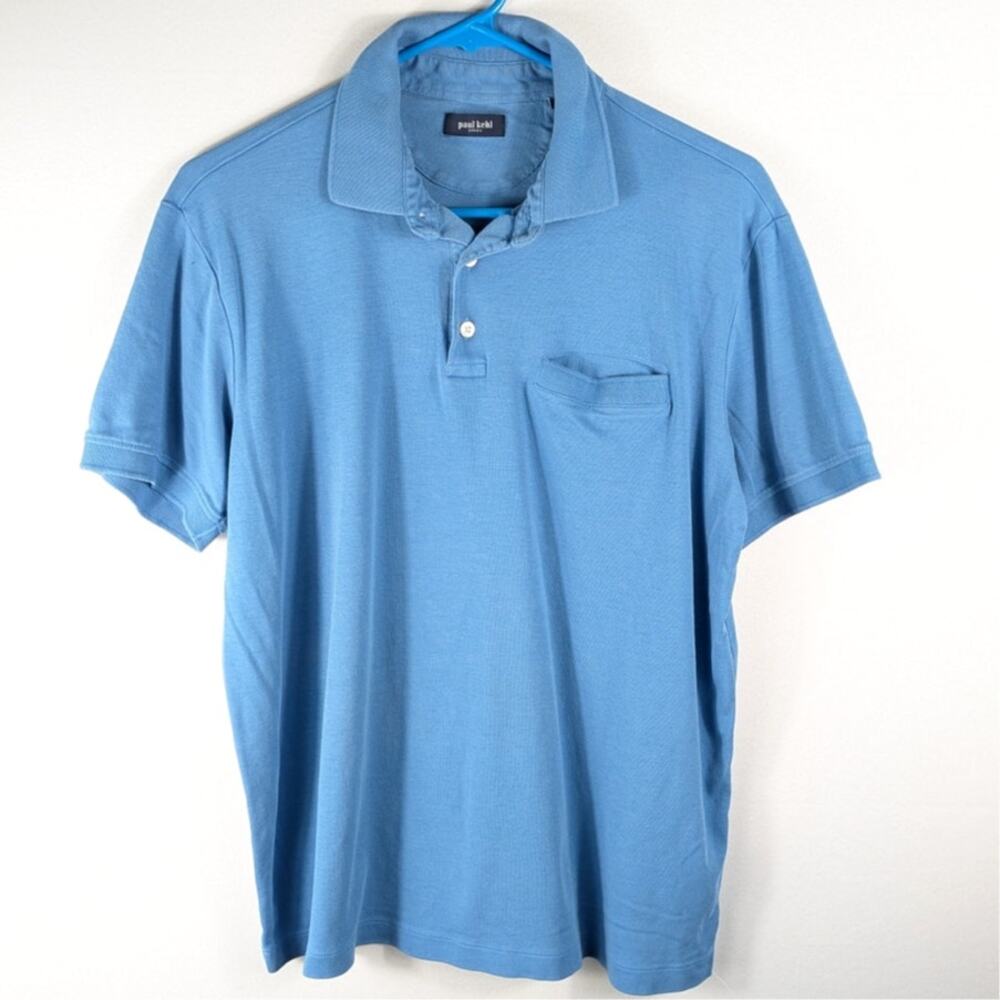 Paul Kehl Zurich Polo Shirt Mens Large Blue Short Sleeve 100% Cotton European